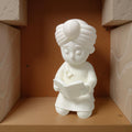 3D Printed Sikh Figurine Reading Book - Minimalist Dastaar Statue - Punjabi Cultural Decor - Turbaned Boy Scholar - Gift for Kids & Nursery